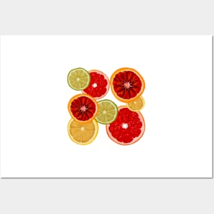 Citrus Slices Repeating Pattern Posters and Art